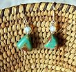 Green Turquoise Dangle Earrings