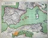 1892 MAP SPAIN IBIZA GIBRALTAR SARDINIA CORSICA FRANCE