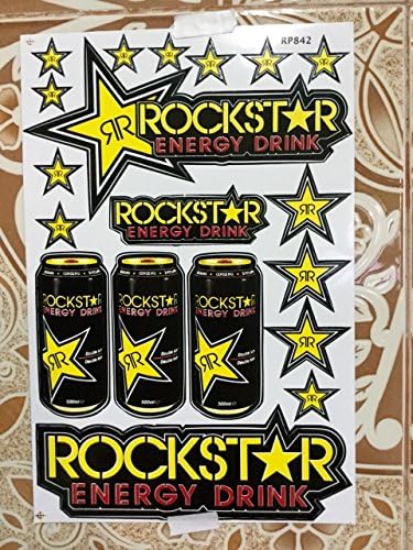 Rockstar Energy Drink Yamaha Kawasaki Metal Mulisha Decal ATV Motocross Motorcycle Helmet Racing Sticker.
