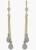 10 Karat Two-Tone Double Teardrop Earrings