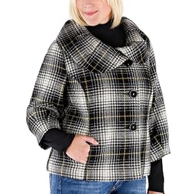 Mossimo&reg; Black: Plus Plaid Wool Coat - Ebony by Mossimo