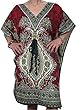 Short Kaftan Tops Maroon Printed Beach Cover up Tunic for Womens