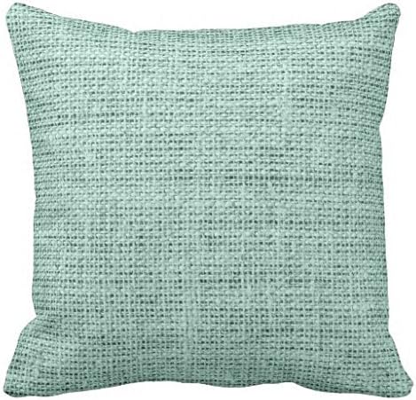 Mint Burlap Linen Rustic Jute 2 Pillow Case