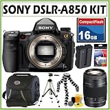 Sony Alpha DSLR-A850 24.6MP Digital SLR Camera Body w/ 75-300mm Sony Alpha Zoom Lens + 16GB Accessory Kit