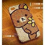iPhone 4/4s　ケース　カバー　キャラクター リラックマ  キラキラ　デコ電　ビーズ ラインストーン 　オリジナル 0152　アイフォン