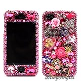 3D Swarovski Pink Juicy Couture Crystal Bling Case Cover for iphone 4