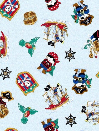 Picture of Cozy SheetWorld Fitted Pack N Play (Graco Square Playard) Sheet - Pirates - Made In USA PP3636-W623 (Playard Bedding)