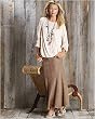 Fit-and-flare denim skirt