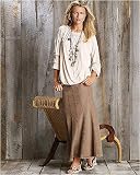 Fit-and-flare denim skirt