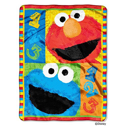Sesame Street, 1, 2, 3 Play with Me Micro Raschel Throw, 46 by 60
