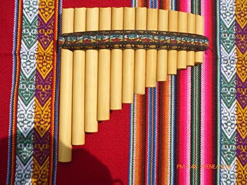Small Pan Flute Curved 13 Pipes Natural Bamboo From Peru -Item in Usa- Case Included -