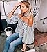 Blooming Jelly Women's Puff Sleeve Off The Shoulder Striped Shirt Tops XL