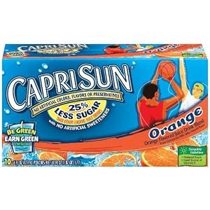Original Capri Sun Juice, Orange, 10-Count, 6-Ounce Pouches (Pack of 4)