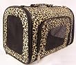 Designer Dog Carrier - Luggage Style Leopard Print Pet Carrier - Brown - Medium