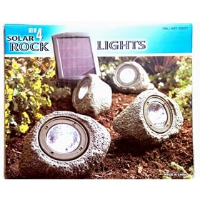 Set of 4 Solar Rock Landscaping Lights
