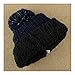 Women Knit Hat Winter Beanie with PomPom Slouchy Hats Skull Cap Thick Fleece Lining(Navy blue)