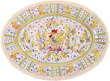 Heavy Duty Melamine Ceramic Inspired Design 16 Oval Platter ~ Yellow Rooster