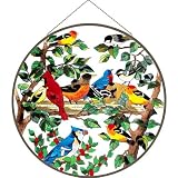 Joan Baker Designs APM514 Birds of a Feather Glass Art Panel, 21-1/2-Inch Diameter
