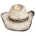 Dorfman Pacific Women Straw Western Cowgirl Hat w/ Glass Beads (Natural & Black)