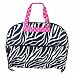 Zebra Striped Nylon Garment Bag Hot Pink Trim Travel