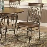 Hillsdale Montello Dining-Chairs, Set of 2 with Brown Faux Leather, Old Ste ....