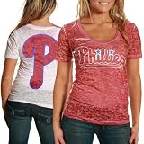Touch by Alyssa Milano Philadelphia Phillies Red-White Superfan Sublimated Sheer Burnout Premium T-shirt