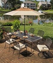 Big Sale 7pc Heritage Alumicast Outdoor Patio Dining Table Set Furniture