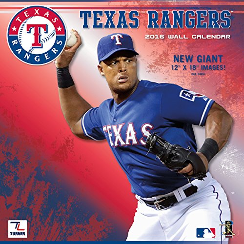 Turner Texas Rangers 2016 Team Wall Calendar, September 2015 - December 2016, 12 x 12