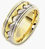 14 Karat Yellow Gold & Titanium 9mm Braided Style Wedding Band
