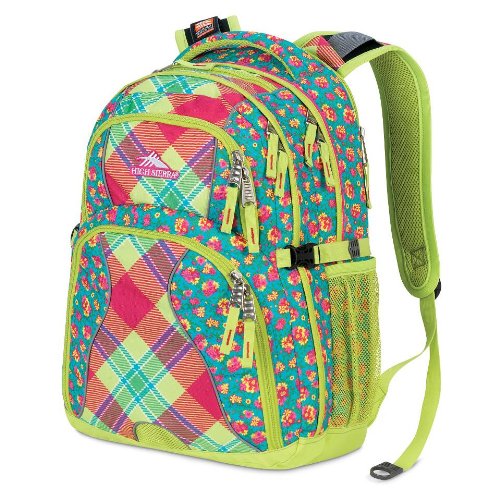 High Sierra Swerve Backpack (19 x 13 x 7.75-Inch, Orange/Pink Plaid and Flowers)