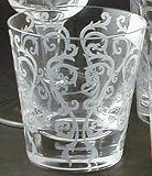 24% CRYSTAL SCROLL DESIGN DOUBLE OLD FASHIONED GLASSES