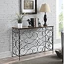 Convenience Concepts Wyoming Metal and Wood Console, Black Antiqued Finish