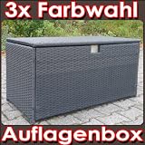 Deluxe Polyrattan Auflagenbox Kissenbox schwarze Gartentruhe