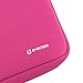 Evecase 13.3-14 inch Slim Portable Neoprene Carrying Laptop Sleeve Case Bag w/ Handles and Accessory Pocket (Hot Pink with Green Trim)