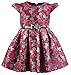 Lilax Little Girls' Shimmer Butterfly Occasion Dress with Belt 4T Fuchsia