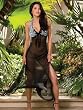 SeXy Halter Nightgown Black Sheer Long Night Gown with High Cut Leg Animal print Size Small 2 6