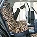 Oxgord 17pc Set Zebra Animal Print / Camel Beige, Tan Auto Seat Covers Set - Airbag Compatible - Front Low Back Buckets - 50/50 or 60/40 Rear Split Bench - 5 Head Rests - Universal Fit for Car, Truck, Suv, or Van - FREE Steering Wheel Cover