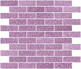 Susan Jablon - 1x3 Inch Barbie Pink Glitter Glass Subway Tile