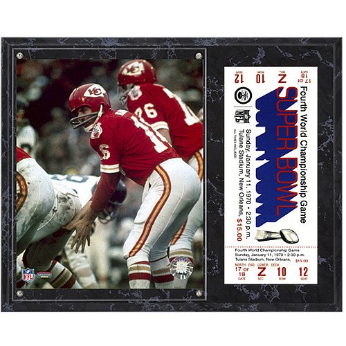 Mounted Memories Kansas City Chiefs Super Bowl IV Len Dawson Plaque with Replica Ticket