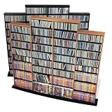 Oak Quad Width Wall Multimedia Storage Unit for CD, DVD & VHS