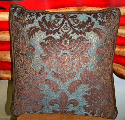 Rustic Western Monterrey Turquoise Paisley Throw Pillow