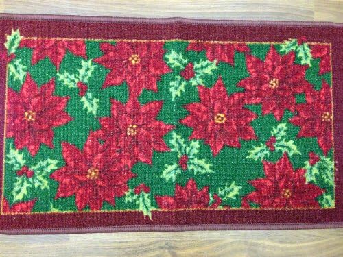Poinsettia Christmas Accent Rug/mat