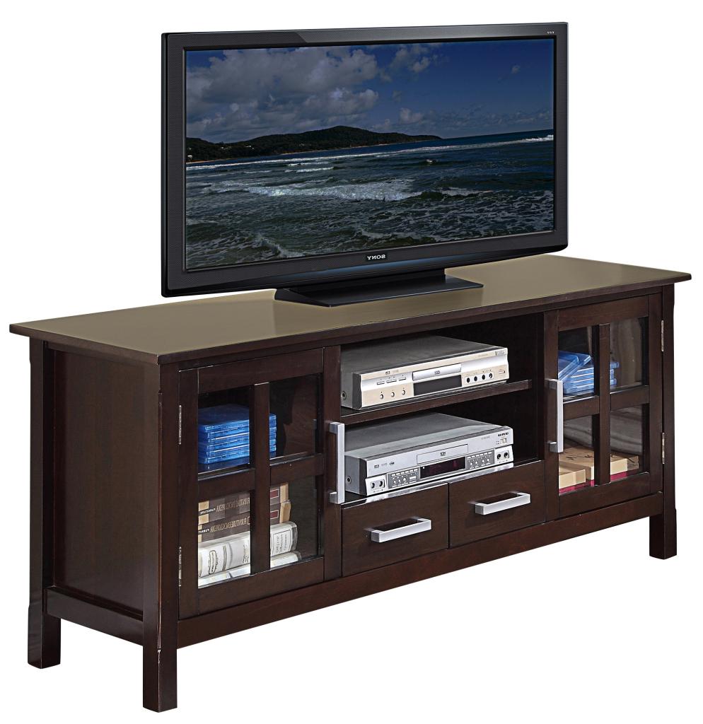 Simpli Home Kitchener TV Stand, 60"W x 24"H, Dark Walnut