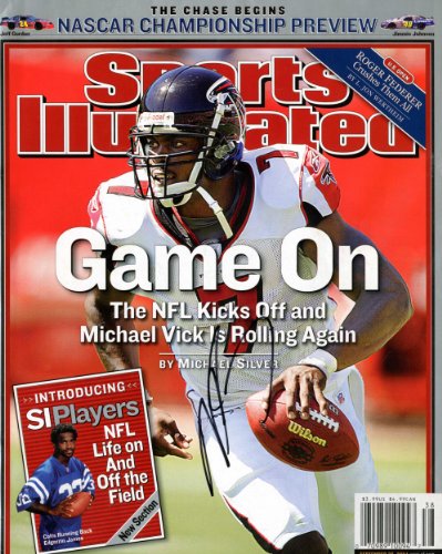 Michael Vick Signed Sports Illustrated Magazine - Atlanta Falcons - Autographed NFL Magazines