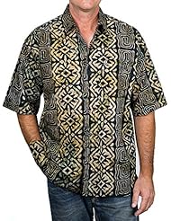 Apparel: Artisan Outfitters Mens Highlander Cotton Batik Shirt 2XL Pistachio A0214-15-2XL