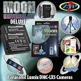 The Moon Deluxe Universal Kit for Panasonic Lumix DMC-LX5 Includes: 2 Power 2000 BCJ13 1700 mah Professional Batteries, AC/DC Charger Table-Top Wire Tripod, SD/SDHC Card Reader, LCD Protection Film Kit and more. (NON OEM)..
