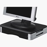Produkt-Bild: Compucessory Monitorst&auml;nder schwarz/silber mit zwei Schubladen