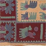 ShalinCraft Home Furnishings Double Layered Embroidered Cotton Bed Cover India Wood Block Prints