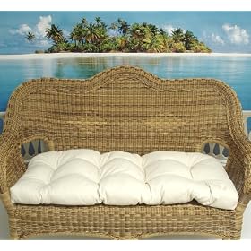 3-Piece Wicker Furniture Cushion Set - Waverly Solid Canvis from Furniture Cushions