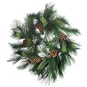 New Nearly Natural 22" Christmas Pine Wreath Elegant Realistic Look Feel Attractive Wonderful Pretty